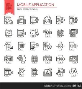 Mobile Application , Thin Line and Pixel Perfect Icons