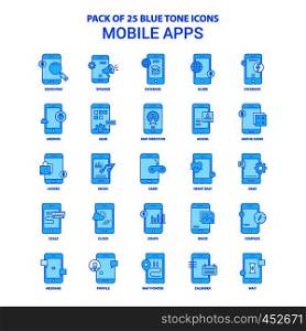 Mobile apps Blue Tone Icon Pack - 25 Icon Sets