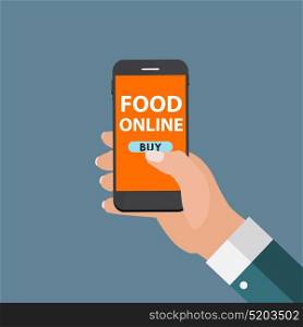 Mobile Apps Concept Online Food Delivery, Shopping, E-Commerce in Modern Flat Style Vector Illustration EPS10. Mobile Apps Concept Online Food Delivery, Shopping, E-Commerce i