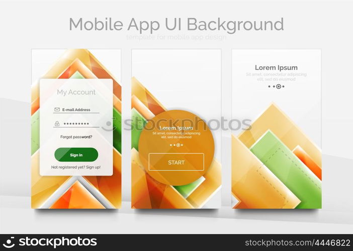 Mobile background ui. Mobile background ui - geometric abstract pattern. Application wallpaper blank layout