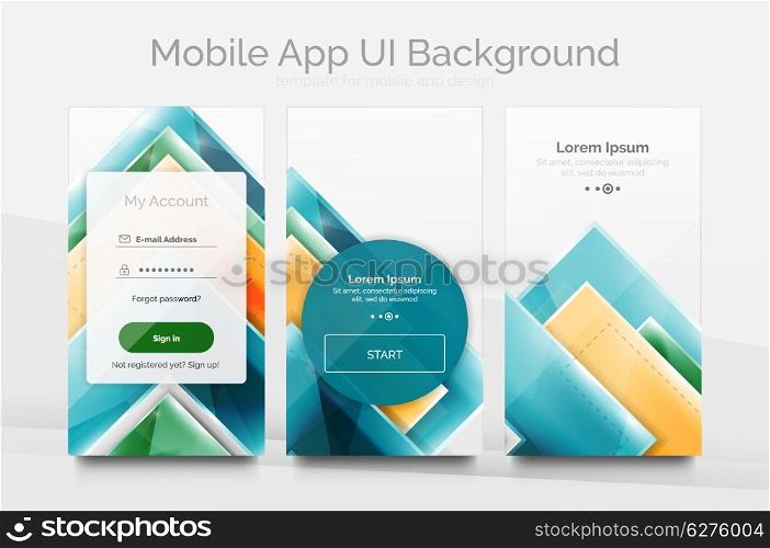 Mobile background ui. Mobile background ui - geometric abstract pattern. Application wallpaper blank layout
