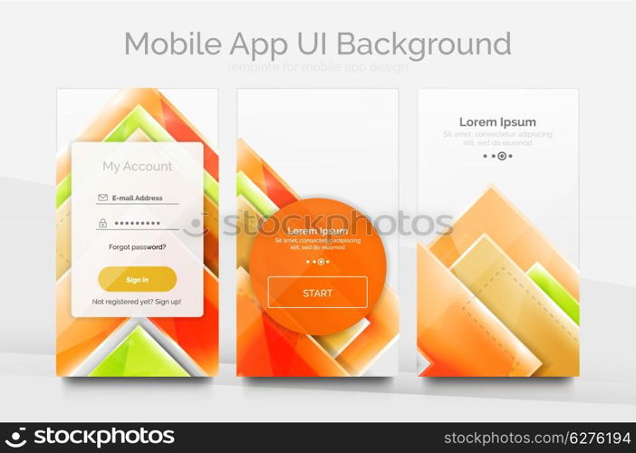 Mobile background ui. Mobile background ui - geometric abstract pattern. Application wallpaper blank layout