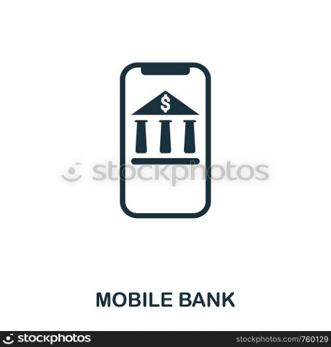 Mobile Bank icon. Flat style icon design. UI. Illustration of mobile bank icon. Pictogram isolated on white. Ready to use in web design, apps, software, print. Mobile Bank icon. Flat style icon design. UI. Illustration of mobile bank icon. Pictogram isolated on white. Ready to use in web design, apps, software, print.