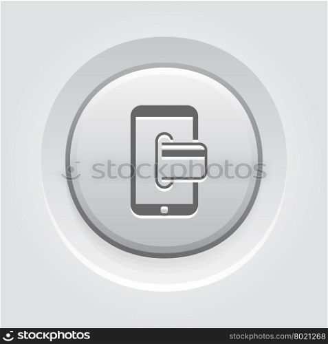 Mobile Banking Icon. Business Concept. Mobile Banking Icon. Business Concept. Grey Button Design