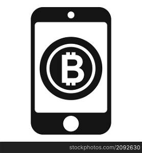 Mobile bitcoin icon simple vector. Digital cryptocurrency. Phone money. Mobile bitcoin icon simple vector. Digital cryptocurrency
