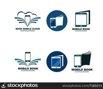 mobile book logo icon vector illustration design template