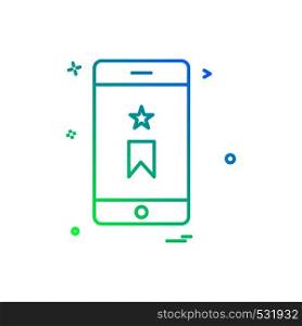 mobile bookmark icon vector design
