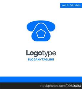 Mobile, Call, Telephone, Phone Blue Solid Logo Template. Place for Tagline