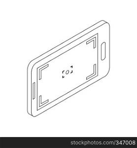 Mobile camera icon in isometric 3d style on a white background. Mobile camera icon, isometric 3d style