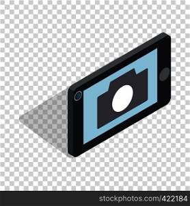 Mobile camera isometric icon 3d on a transparent background vector illustration. Mobile camera isometric icon