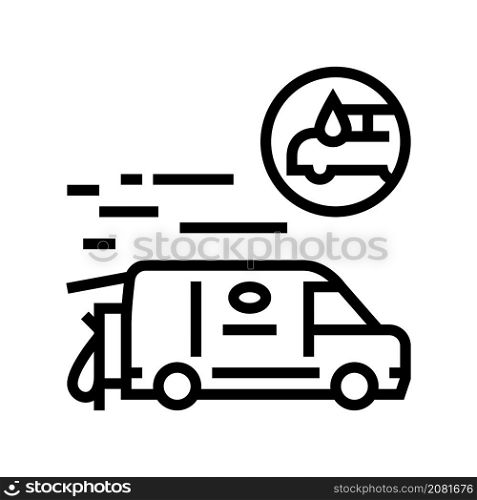 mobile car wash line icon vector. mobile car wash sign. isolated contour symbol black illustration. mobile car wash line icon vector illustration