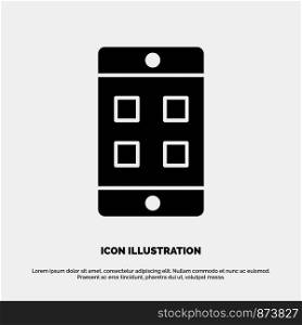 Mobile, Cell, Box solid Glyph Icon vector