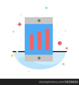 Mobile, Cell, Chart Abstract Flat Color Icon Template