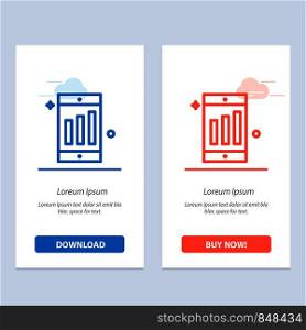 Mobile, Cell, Chart Blue and Red Download and Buy Now web Widget Card Template