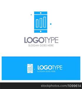 Mobile, Cell, Chart Blue Solid Logo with place for tagline
