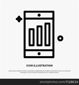 Mobile, Cell, Chart Line Icon Vector