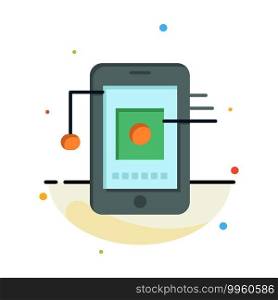 Mobile, Cell, Hardware, Network Abstract Flat Color Icon Template