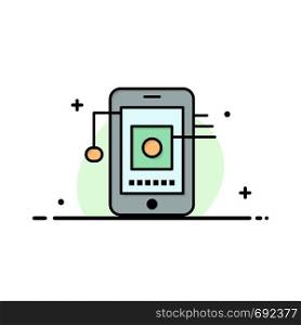 Mobile, Cell, Hardware, Network Business Flat Line Filled Icon Vector Banner Template