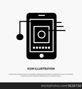 Mobile, Cell, Hardware, Network Solid Black Glyph Icon