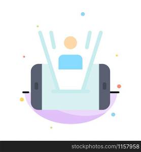Mobile, Cell, Man, Technology Abstract Flat Color Icon Template