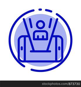 Mobile, Cell, Man, Technology Blue Dotted Line Line Icon