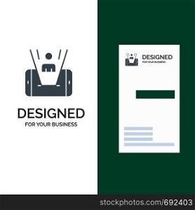 Mobile, Cell, Man, Technology Grey Logo Design and Business Card Template