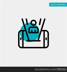 Mobile, Cell, Man, Technology turquoise highlight circle point Vector icon