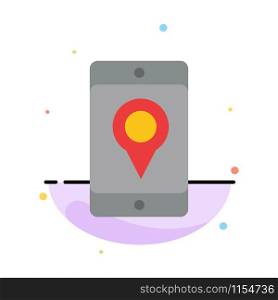 Mobile, Cell, Map, Location Abstract Flat Color Icon Template