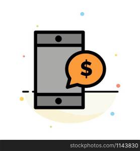Mobile, Cell, Money, Dollar Abstract Flat Color Icon Template
