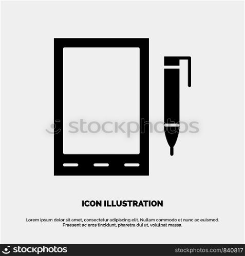 Mobile, Cell, Pencil, Design solid Glyph Icon vector