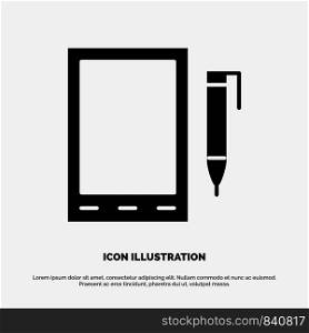 Mobile, Cell, Pencil, Design solid Glyph Icon vector