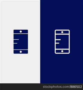 Mobile, Cell, School Line and Glyph Solid icon Blue banner Line and Glyph Solid icon Blue banner