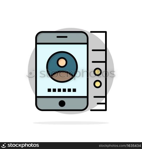 mobile, Cell, Service, Phone Abstract Circle Background Flat color Icon