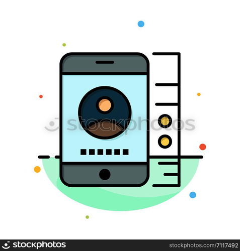 mobile, Cell, Service, Phone Abstract Flat Color Icon Template