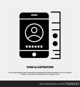 mobile, Cell, Service, Phone Solid Black Glyph Icon