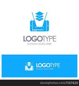 Mobile, Cell, Technology Blue Solid Logo with place for tagline