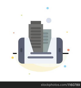 Mobile, Cell, Technology, Building Abstract Flat Color Icon Template