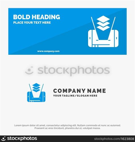 Mobile, Cell, Technology SOlid Icon Website Banner and Business Logo Template