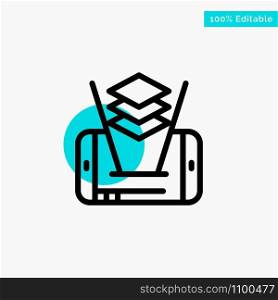 Mobile, Cell, Technology turquoise highlight circle point Vector icon
