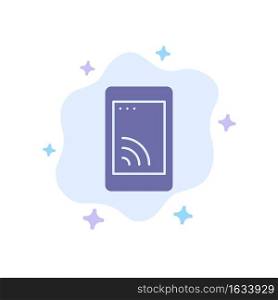 Mobile, Cell, Wifi, Service Blue Icon on Abstract Cloud Background