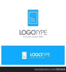 Mobile, Cell, Wifi, Service Blue Solid Logo with place for tagline