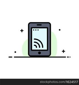 Mobile, Cell, Wifi, Service  Business Flat Line Filled Icon Vector Banner Template
