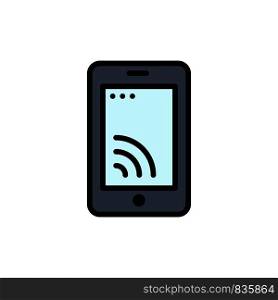 Mobile, Cell, Wifi, Service Flat Color Icon. Vector icon banner Template