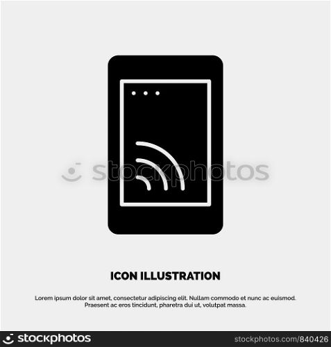 Mobile, Cell, Wifi, Service solid Glyph Icon vector