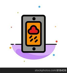 Mobile, Chalk, Weather, Rainy Abstract Flat Color Icon Template