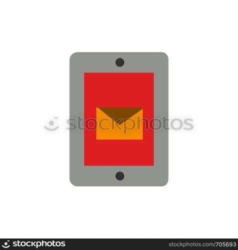 Mobile, Chat, Service, Support Flat Color Icon. Vector icon banner Template