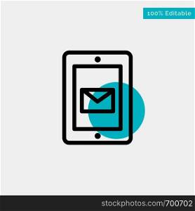 Mobile, Chat, Service, Support turquoise highlight circle point Vector icon