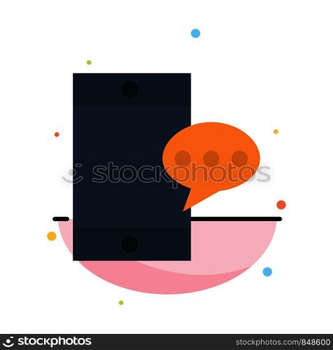 Mobile, Chatting, Cell Abstract Flat Color Icon Template