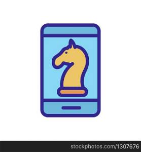 mobile chess application icon vector. mobile chess application sign. color isolated symbol illustration. mobile chess application icon vector outline illustration