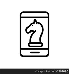 mobile chess application icon vector. mobile chess application sign. isolated contour symbol illustration. mobile chess application icon vector outline illustration